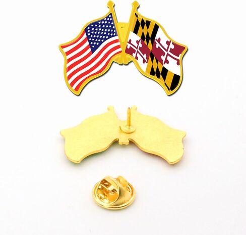 6/12/50/100 Pack -American Maryland State Friendship Flag Pins Bulk -1.4" Metal US USA Maryland MD Lapel Pins Badge Button Button Souvenir in Saudi Arabia