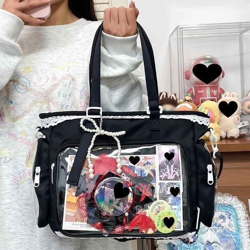حقيبة يد Ita Crossbody، حقيبة عرض دبوسية مع إدراج، حقيبة رسول لطيفة، حقائب حمل مع كشكشة سحاب، Y2k الجمالية العصرية in Kuwait