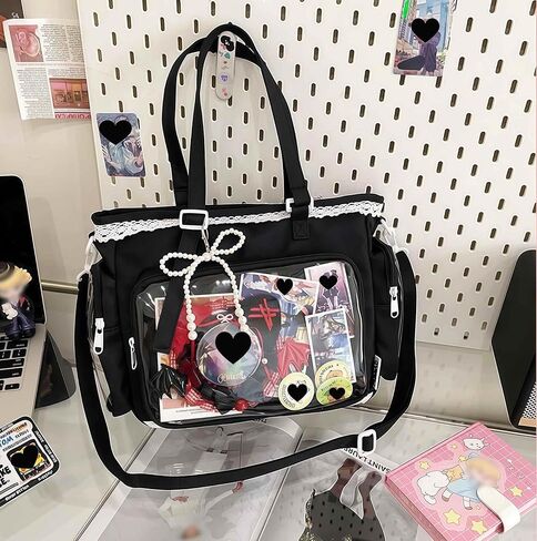 حقيبة يد Ita Crossbody، حقيبة عرض دبوسية مع إدراج، حقيبة رسول لطيفة، حقائب حمل مع كشكشة سحاب، Y2k الجمالية العصرية in Kuwait