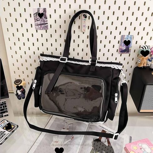 حقيبة يد Ita Crossbody، حقيبة عرض دبوسية مع إدراج، حقيبة رسول لطيفة، حقائب حمل مع كشكشة سحاب، Y2k الجمالية العصرية in Kuwait