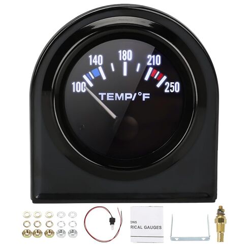2" 52mm Water Temp Temperature Gauge 100-250 Fahrenheit DC12V Universal Water Temp Gauge Kit with LED Light Display for Boat Car Truck Marine Vehicle Automotive in Kuwait