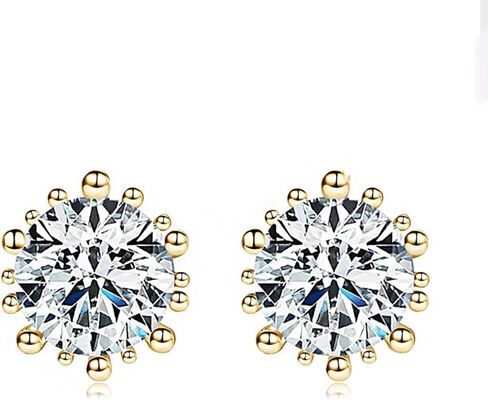 2ct Diamond Stud Earrings for Women,D-Color VVS1,14K Gold Firework Blooming Earrings,Ideal for Valentine's Day Gift in Saudi Arabia