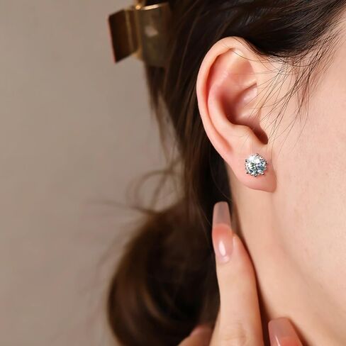 2ct Diamond Stud Earrings for Women,D-Color VVS1,14K Gold Firework Blooming Earrings,Ideal for Valentine's Day Gift in Saudi Arabia