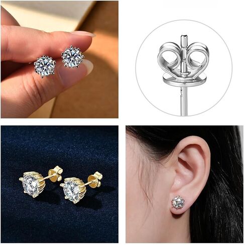 2ct Diamond Stud Earrings for Women,D-Color VVS1,14K Gold Firework Blooming Earrings,Ideal for Valentine's Day Gift in Saudi Arabia