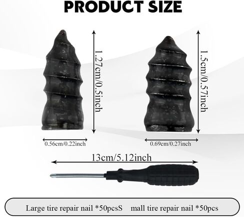 100 قطعة من الأظافر المطاطية لإصلاح الإطارات، براغي إصلاح الإطارات، مجموعات إصلاح الإطارات الفراغية، أظافر مطاطية حلزونية، سدادات إطارات سريعة للخدمة الذاتية، مسمار إصلاح الإطارات للسيارة والدراجات النارية وإصلاح ثقب إطارات الجرارات in Kuwait