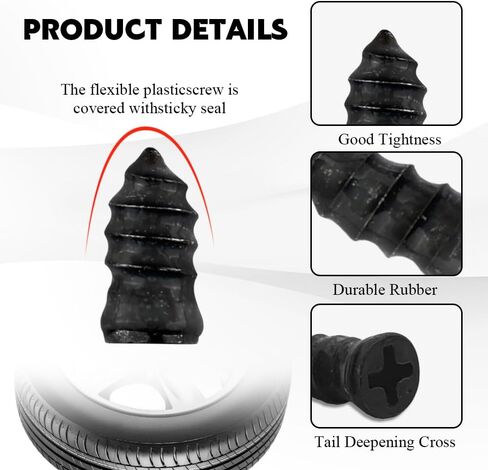 100 قطعة من الأظافر المطاطية لإصلاح الإطارات، براغي إصلاح الإطارات، مجموعات إصلاح الإطارات الفراغية، أظافر مطاطية حلزونية، سدادات إطارات سريعة للخدمة الذاتية، مسمار إصلاح الإطارات للسيارة والدراجات النارية وإصلاح ثقب إطارات الجرارات in Kuwait