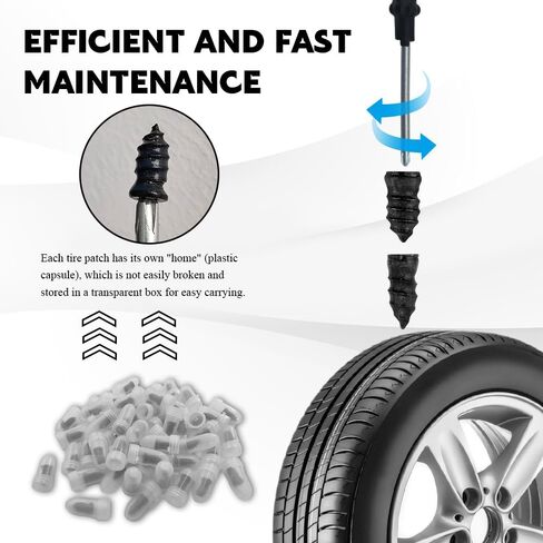 100 قطعة من الأظافر المطاطية لإصلاح الإطارات، براغي إصلاح الإطارات، مجموعات إصلاح الإطارات الفراغية، أظافر مطاطية حلزونية، سدادات إطارات سريعة للخدمة الذاتية، مسمار إصلاح الإطارات للسيارة والدراجات النارية وإصلاح ثقب إطارات الجرارات in Kuwait