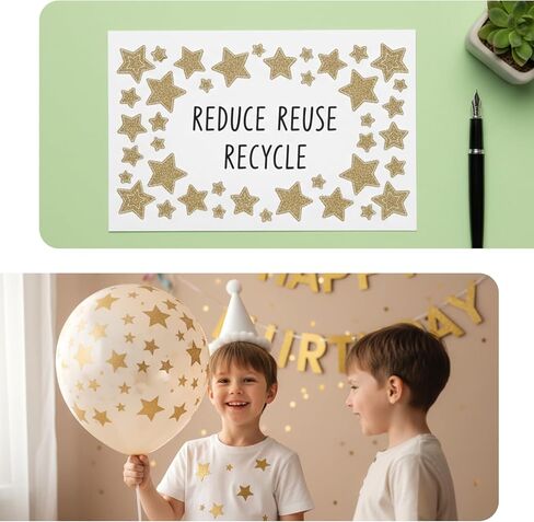 6 Sheets Star Stickers for Kids Reward, Gold Star Stickers Small Self-Adhesive Golden Stars Sticker, Glitter Reward Labels for Kids & Teachers in Saudi Arabia