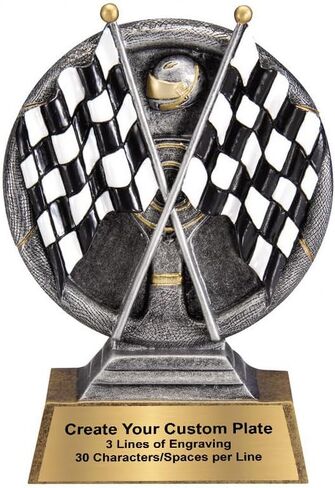 جائزة Decade Awards Motion Xtreme 3D Racing Trophy - جائزة العلم المتقلب المنقوشة حسب الطلب، الفائز، البطل أو طاقم الحفرة - التخصيص الآن (طوله 5 بوصات) in Saudi Arabia
