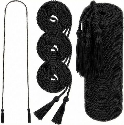 TFTAFAN 60 قطعة من أسلاك الشرف للتخرج مقاس 68 بوصة مع شرابة للبدء والإنجازات الأكاديمية والاحتفالات المدرسية والمنظمات الطلابية (الأزرق الملكي والأبيض) in Kuwait