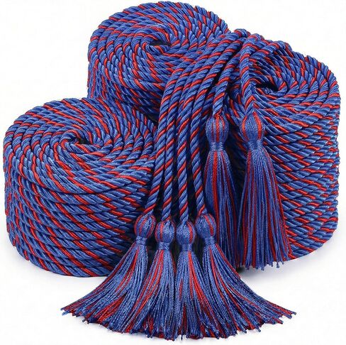 TFTAFAN 60 pcs Graduation Honor Cords Bulk 68" Grad Braided Honor Cord with Tassel for Commencement, Academic Achievements, School Ceremonies and Student Organizations (Royal Blue and White) in Saudi Arabia