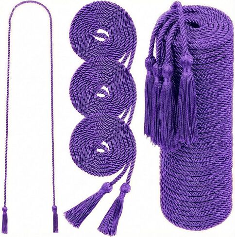 TFTAFAN 60 pcs Graduation Honor Cords Bulk 68" Grad Braided Honor Cord with Tassel for Commencement, Academic Achievements, School Ceremonies and Student Organizations (Royal Blue and White) in Saudi Arabia