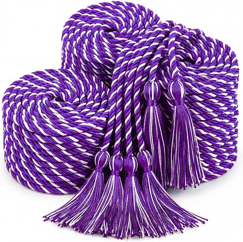 TFTAFAN 60 pcs Graduation Honor Cords Bulk 68" Grad Braided Honor Cord with Tassel for Commencement, Academic Achievements, School Ceremonies and Student Organizations (Royal Blue and White) in Saudi Arabia