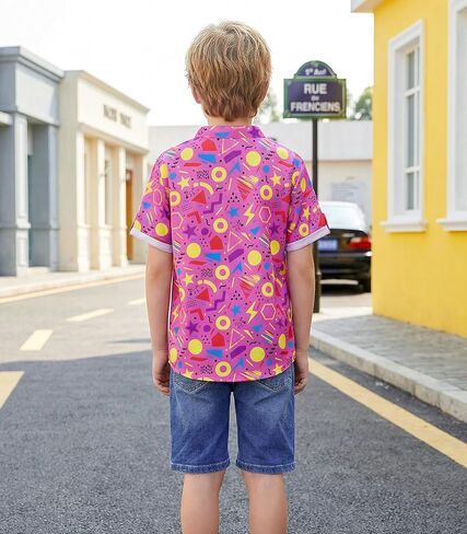Boys Button Up Henley Shirts Short Sleeve Lightweight Summer Cotton T Shirt Tees Tops with One Pocket Size 6-12 in Saudi Arabia
