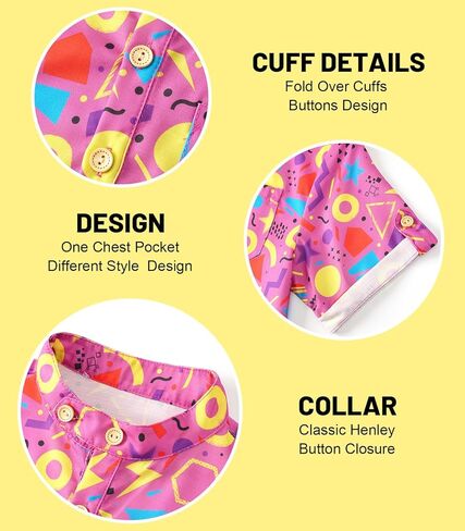 Boys Button Up Henley Shirts Short Sleeve Lightweight Summer Cotton T Shirt Tees Tops with One Pocket Size 6-12 in Saudi Arabia