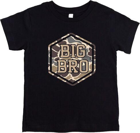 تي شيرت Big Bro للأطفال الصغار والأطفال Camo Big Brother تي شيرت برسوم بيانية لإعلان الأخوة in Saudi Arabia