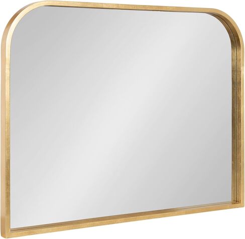 Kate and Laurel Travis Modern Wide Basket Arch Wall Mirror, 36 x 28, Gold, Decorative Wide Arched Bathroom Mirror for Over Sink or for Use as Living Room Wall Decor Accent in Saudi Arabia