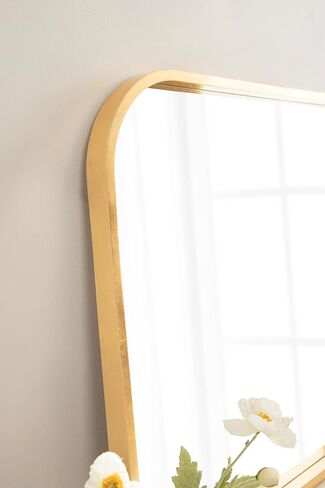 Kate and Laurel Travis Modern Wide Basket Arch Wall Mirror, 36 x 28, Gold, Decorative Wide Arched Bathroom Mirror for Over Sink or for Use as Living Room Wall Decor Accent in Saudi Arabia