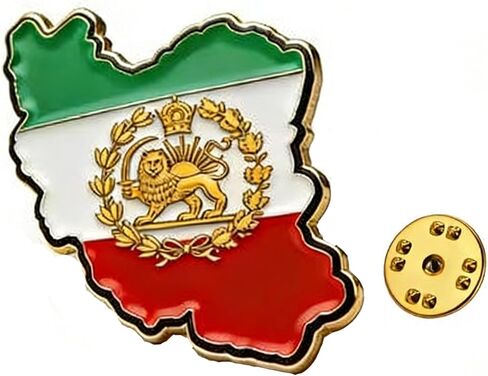 TEAMER Historical Iran Flag Lapel Pins Stainless Steel Persian Lion & Sun Brooch Pins Persian Jewelry For Women Men in Saudi Arabia