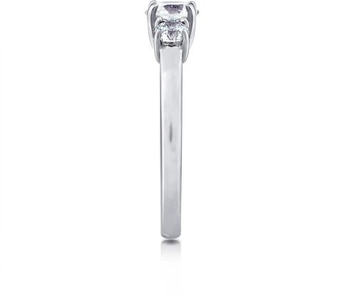 Amazon Essentials Platinum-Plated Sterling Silver Round 3-Stone Ring made with Infinite Elements Cubic Zirconia (1 cttw), Size 8, (previously Amazon Collection) in Kuwait