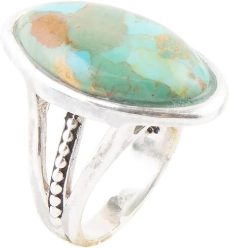 Barse Jewelry Blue Turquoise and Sterling Silver Oval Ring in Kuwait