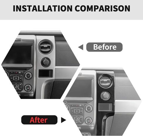 RT-TCZ Carbon Fiber Center Console Dashboard Outlet Vent Panel Cover Trim Decoration Interior Accessories for Ford F150 Raptor 2009-2014 in Saudi Arabia