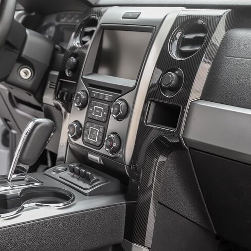 RT-TCZ Carbon Fiber Center Console Dashboard Outlet Vent Panel Cover Trim Decoration Interior Accessories for Ford F150 Raptor 2009-2014 in Saudi Arabia