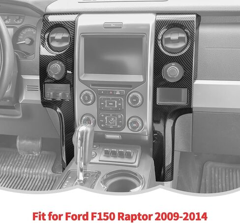 RT-TCZ Carbon Fiber Center Console Dashboard Outlet Vent Panel Cover Trim Decoration Interior Accessories for Ford F150 Raptor 2009-2014 in Saudi Arabia