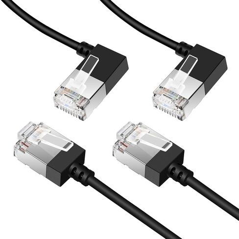 كابل إيثرنت Cat6 فائق النحافة بطول 6.6 قدم - 5 حزم. أسلاك Cat 6a LAN - متوافقة مع أجهزة الكمبيوتر والشبكات - أسود. in Saudi Arabia