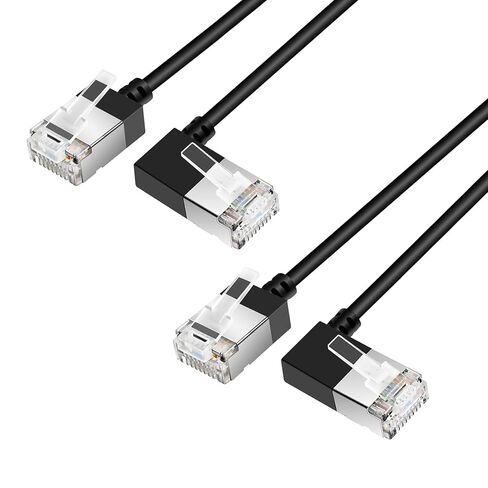 كابل إيثرنت Cat6 فائق النحافة بطول 6.6 قدم - 5 حزم. أسلاك Cat 6a LAN - متوافقة مع أجهزة الكمبيوتر والشبكات - أسود. in Saudi Arabia