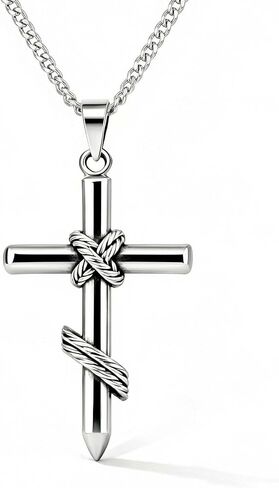 925 Sterling Silver Orthodox Cross Necklace, Crucifix Pendant Eastern Orthodox & Catholic Byzantine NIKA Jesus Cross Necklace for Men Religious Jewelry in Saudi Arabia