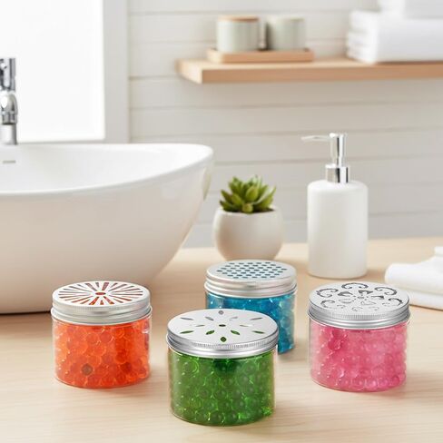 12 قطعة 150 مل حاوية خرز معطرة 5 أونصة، 4 أنماط معطر جو، موزع روائح عطرية صلبة مع أغطية مجوفة، حاويات تخزين فارغة، عينة من الجرار المستديرة للعلاج بالروائح in Kuwait