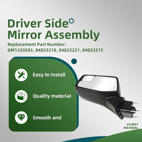 Driver Left Side Mirror Assembly Compatible with 2019-2023 Silverado and Sierra 1500 Side View Mirror w/Heated & Power Glass and Manual Folding GM1320583 5Pins in Saudi Arabia
