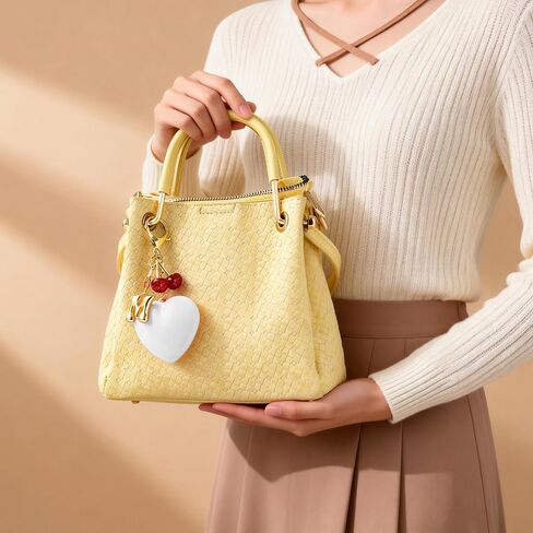 Bubble Initial Keychain With Sensing Purse Light - Glitter Purse Charms for Handbags, Gifts for Women in Saudi Arabia