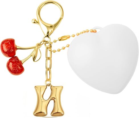Bubble Initial Keychain With Sensing Purse Light - Glitter Purse Charms for Handbags, Gifts for Women in Saudi Arabia