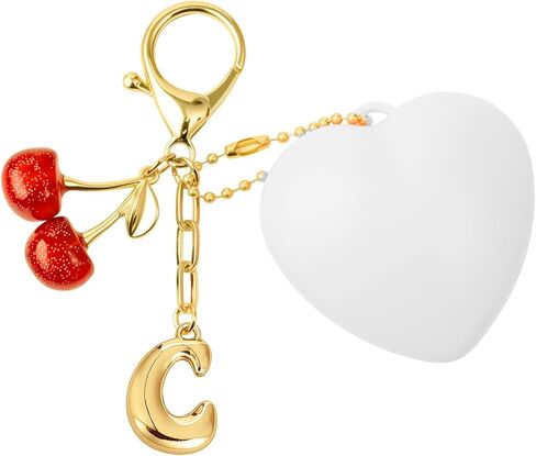 Bubble Initial Keychain With Sensing Purse Light - Glitter Purse Charms for Handbags, Gifts for Women in Saudi Arabia