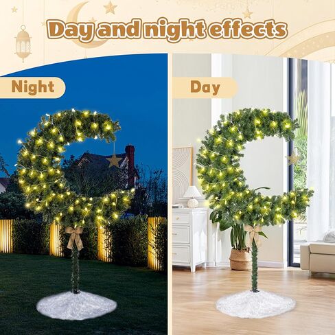 شجرة رمضان 100 قدم مضاءة بإضاءة LED شجرة عيد الهلال وشجرة القمر للديكور المنزلي الداخلي in Kuwait