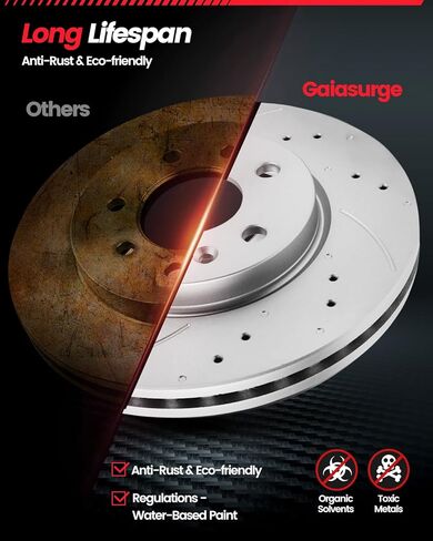 Front Automotive Replacement Brake Kit, Drilled Slotted Rotors Kit Compatible with 2013-2017 Nissan Sentra(Note: for Naturally Aspirated Model) - Anti-Rust Geomet Coated - 280mm(11in) in Saudi Arabia