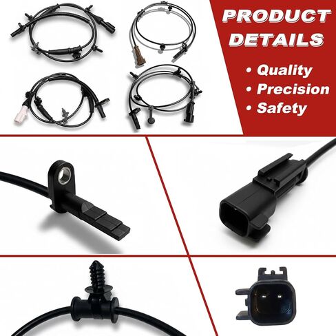 ABS Wheel Speed Sensor 4Pcs: Front Rear Left & Right Compatible with Ford 2007-2012 Edge L4 2.0L V6 3.5L V6 3.7L, Lincoln 2007-2015 MKX V6 3.7L V6 3.5L in Kuwait