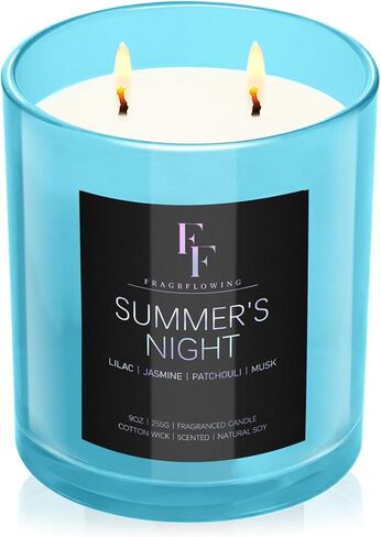 شمعة معطرة كبيرة برائحة الفانيليا وجوز الهند، 3 فتيل 22oz شمعة معطرة طويلة الأمد، شمعة شمع الصويا الطبيعية للعلاج بالروائح للمنزل، هدايا الشموع للنساء والرجال in Kuwait