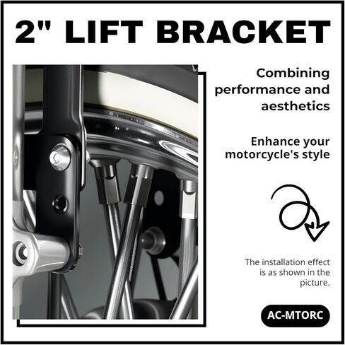 2" Front Fender Lift Bracket Adjustable Front Fender Lift for 16"-20" Wheel Compatible with Harley Sportster Iron 883 1200 Forty Eight XL1200X Seventy Two 2003-2020, Replacement for 59712-07A in Kuwait