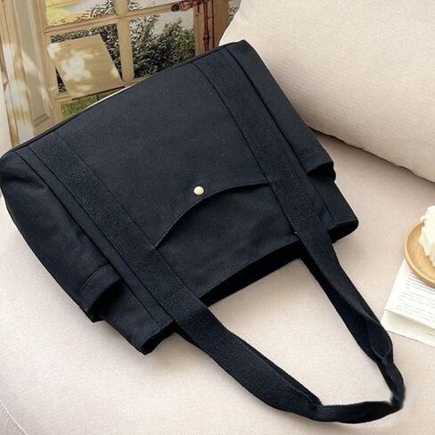 حقيبة كتف حقيبة قماش ذات سعة كبيرة للتنقل وحقيبة غداء متعددة الاستخدامات وحقيبة كمبيوتر محمول للنساء in Kuwait