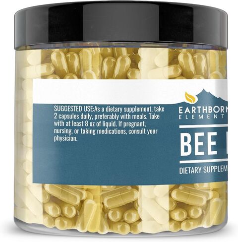 Earthborn Elements Bee Pollen 200 كبسولة، نقية وغير مخففة، بدون إضافات in Kuwait