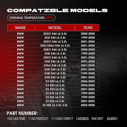 Engine Coolant Thermostat Housing Assembly with Sensor Compatible with BMW X3 X5 320i 325i 330i 525i 530i E39 E46, Replaces 1531437040 11537509227 in Kuwait
