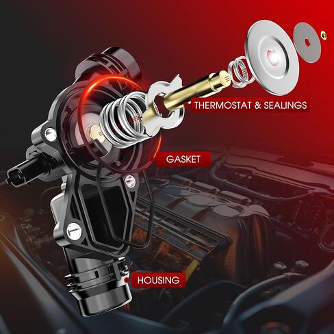 Engine Coolant Thermostat Housing Assembly with Sensor Compatible with BMW X3 X5 320i 325i 330i 525i 530i E39 E46, Replaces 1531437040 11537509227 in Kuwait