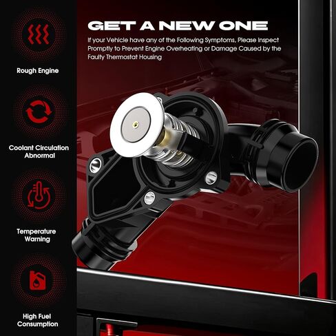 Engine Coolant Thermostat Housing Assembly with Sensor Compatible with BMW X3 X5 320i 325i 330i 525i 530i E39 E46, Replaces 1531437040 11537509227 in Kuwait