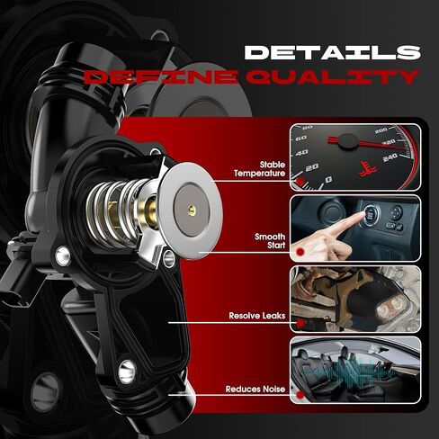 Engine Coolant Thermostat Housing Assembly with Sensor Compatible with BMW X3 X5 320i 325i 330i 525i 530i E39 E46, Replaces 1531437040 11537509227 in Kuwait