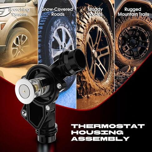 Engine Coolant Thermostat Housing Assembly with Sensor Compatible with BMW X3 X5 320i 325i 330i 525i 530i E39 E46, Replaces 1531437040 11537509227 in Kuwait