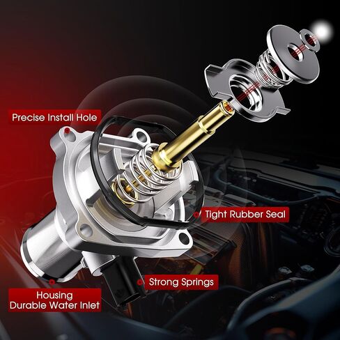 Upgrade Aluminium Engine Coolant Thermostat Housing Assembly Compatible with Chevrolet/Pontiac/Suzuki, Chevy Aveo Aveo5 09-11, Cruze 11-16, Sonic 12-18, Trax 13-20, G3 09-10, Replaces 902-821 55564891 in Kuwait