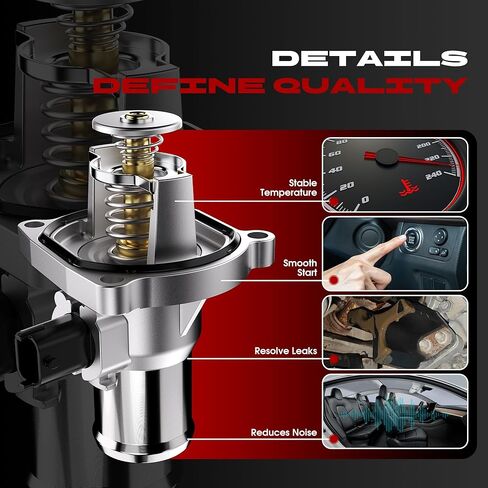 Upgrade Aluminium Engine Coolant Thermostat Housing Assembly Compatible with Chevrolet/Pontiac/Suzuki, Chevy Aveo Aveo5 09-11, Cruze 11-16, Sonic 12-18, Trax 13-20, G3 09-10, Replaces 902-821 55564891 in Kuwait